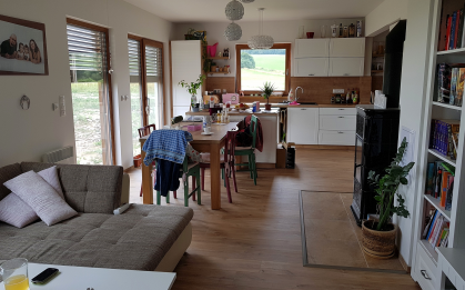 Dispozice Kubisu 74 s pracovnou v přízemí