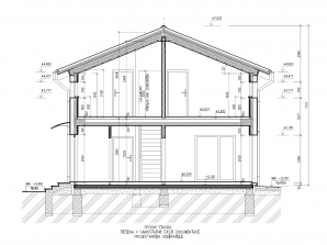 řez domem varianta sedlová střecha